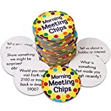 Really Good Stuff Morning Meeting Chips for Kids - Conversation Starters for PreK through Elementary Classrooms - Students Learn & Improve Communication, Listening, & Vocabulary Skills - Sturdy & Waterproof - Included: 40 Unique Meeting Chips, 6cm