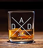 DAD Est 2021 Pregnancy Announcement New Dad Established 2021 First Time Father Whiskey Glass