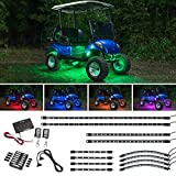 LEDGlow 12pc Million Color LED 4-Seater Golf Cart Underglow Accent Neon Lighting Kit with Wheel Well & Interior Lights for EZGO Yamaha Club Car - Fits 12-Volt Battery - Water Resistant