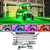 LEDGlow 12pc Million Color LED 6-Seater Limo Golf Cart Underglow Accent Neon Lighting Kit with Canopy & Wheel Well Lights for EZGO Yamaha Club Car - Fits 12-Volt Battery - Water Resistant