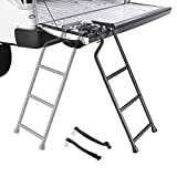 AA Product Tailgate Ladder Foldable Pickup Truck Tailgate Ladder Universal Accessories for Truck Easy Install Durable Steel Omni-Directional Ladder Rack Capacity 300 lbs(USPTO Patent Pending)