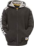 Caterpillar Men's Logo Panel Zip Sweatshirt (Regular and Big Sizes), Black, X Large