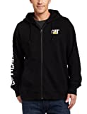 Caterpillar Men's Big and Tall Full Zip Hooded Sweatshirt (Regular and Big & Tall Sizes), Black, Large