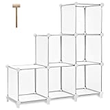 TomCare Cube Storage 6-Cube Bookshelf Closet Organizer Storage Shelves Shelf Cubes Organizer Plastic Square Book Shelf Bookcase DIY Closet Cabinet Organizer Shelving for Home Office Bedroom, White