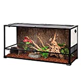 REPTI ZOO Large Reptile Terrarium 85 Gallon, Front Opening Glass Reptile Habitat Tank 48" x 18"x 24", Wide & Tall Vivarium Tank Double Sliding Door with Screen Ventilation (Knock-Down)