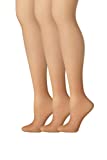 Hanes Womens Set of 3 Silk Reflections Control Top Sheer Toe Pantyhose