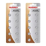 Tenergy 1.5 Volt Battery LR44, Button Cell LR44, ag13/LR44 Batteries Equivalent, Ideal for Watches, Laser Pointers, Small Toys, Portable Electronics, and More, 20 Pack