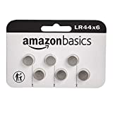 Amazon Basics 6-Pack LR44 Alkaline Button Coin Cell Battery, 1.5 Volt, Long Lasting Power, Mercury-Free