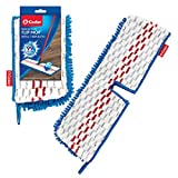 O-Cedar Dual-Action Microfiber Flip Mop Refill,Blue, White