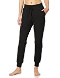 BALEAF Women's Sweatpants Joggers Cotton Yoga Lounge Sweat Pants Casual Running Tapered Pants with Pockets Black Size L