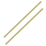 Sutemribor Brass Solid Round Rod Lathe Bar Stock, 6mm in Diameter 350mm in Length (2 PCS)