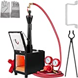 VEVOR Propane Knife Forge, Blacksmithing Forge with Single Burner, Portable Propane Forge with Two Durable Doors, Large Capacity Farrier Forge, Square Propane Burner Forge for Knife and Tool Making