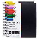 Paperage Sketch Pad, 2-Pack 8.5x11" Inch Hardcover Sketchbook, Spiral Bound, 80 Sheets (74lb) Acid Free Drawing Notebook for Artist Pro & Students (Black Cover)