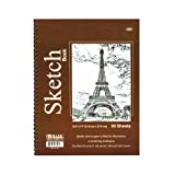 Bazic Spiral Bound Premium Sketch Book, 8.5 x 11 Inches, 30 Sheets (1 Book), (5045)