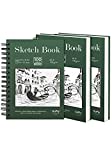 SuFly Sketchbook, 5.5 X 8.5 inches (68lb/100gsm), 100 Sheets Each, Spiral Bound Sketch Pad, Acid Free Sketchbook Painting Writing Paper for Artist and Beginners (3 Pack)