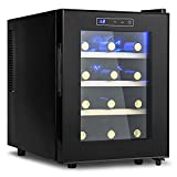 12 Bottle Wine Cooler Refrigerator, Freestanding Wine Cellar Quiet Operation Compressor Digital Temperature Control Wine Fridge for Red, White, Champagne or Sparkling Wine-Black