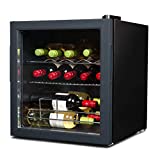 BLACK+DECKER BD61516 Wine Cellar, 14 Bottles, Black Cabinet with Gray Door Trim