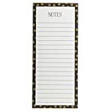 Graphique Gold Dots Magnetic Notepad, Fun Polka Dot Design w/ 2 Magnets to Hang on Refrigerator or Whiteboard, 100 Lined White Sheets, 4" x 9.25" x 0.5"