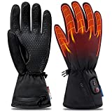 Dr.Warm Heated Gloves for Men Women, Rechargeable Battery Heated Gloves, Waterproof Skiing Gloves with 3M Thinsulate/Thin/XL