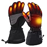 Heated Gloves - Electric Waterproof Heated Ski Gloves Men Women,7.4V Rechargeable Battery Hand Warmer,Motorcycle Snowboarding Riding Hiking Winter Touchscreen Heating Gloves