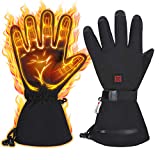 Electric Heated Gloves 3M, Waterproof, Temperature Adjustable, Working Time 4-8 Hours , Electric Warm Gloves for Men Women for Hiking, Fishing, Skiing, Camping (L)