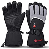 Rechargeable Heated Gloves Battery Electric Ski Gloves with 3 Heating Levels Touchscreen Waterproof Gloves for Men & Women