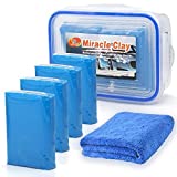 SENROKES Clay Bar Car Detailing Clay - Clay Bars Magic Clay Bar 4 Pack x 100g Auto Wash Bar with Washing and Adsorption Capacity for Car, Glass, Vehicles and Much More Cleaning, Towel Included