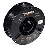 OVERTURE PETG Filament 1.75mm, 3D Printer Filament, 1kg Filament (2.2lbs), Dimensional Accuracy 99% Probability +/- 0.03 mm, Fit Most FDM Printer (Black (1-Pack))