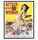 Attack of the 50 Foot Woman - Home Theater Decor - Lesbian Gifts - 8x10 Vintage Horror Movie Poster - Scary Movie Poster - B Movies Wall Art Print for Man Cave, Teens Room - Classic Hollywood