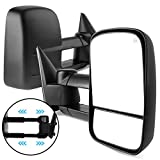 AUTOSAVER88 Towing Mirrors Compatible with 1999-2002 Chevy Silverado GMC Sierra 1500 2500 3500, Power Heated Telescoping Tow Mirrors Pair Set