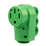 RVGUARD NEMA 14-50R RV Replacement Female Plug, 125/250V 50 Amp with Disconnect Handle, Green