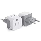 Bates- European Plug Adapter, 2 pc, Travel Adapter, US to Europe Plug Adapter, EU Adapter, Electrical Adapters, Converter Plug, European Outlet Adapter, Travel Plug Adapter, Converter Plug for Europe