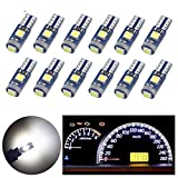 Nanpoku T5 LED Bulbs 74 73 37 2721 LED Bulb Canbus Error Free for Auto Car Dashboard Dash Instrument Panel Gauge Cluster Indicator Lights Lamp(White)