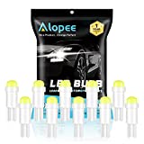 Alopee 10pcs T5 LED Bulbs Bright White 74 LED Bulb 2721 LED Bulb for 74 73 37ll 2721 2723 Car Instrument Cluster Light Door Light Air Conditioner Light 1SMD COB Chip DC 12V