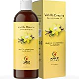 Sensual Vanilla Massage Oil - Men and Women with Pure Jojoba Sweet Almond Lavender Moisturizer Anti Cellulite Body Oil for Dry Skin Antioxidant Vitamin E for Healthy Soft Skin and Muscle Pain Relaxer