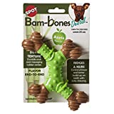 SPOT Ethical Products Bambone Dental X-Bone 6" / Dog Toys for Aggressive Chewers Dog Chew Toy X- Bone Chew Toys for Aggressive Dogs Interactive Dog Toy/Apple Multi