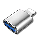 Lightning to USB3 Adapter, ROSYCLO MFi Certified USB OTG Data Sync Converter Compatible iPhone 12/11/X/8/7/6/iPad, Camera, Card Reader, USB Flash Drive, MIDI Keyboard, Mouse iOS 9.2-14+ Silver