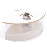 Niteangel Animal Sand-Bath Box - Acrylic Critter's Sand Bath Shower Room & Digging Sand Container for Hamsters Mice Lemming Gerbils or Other Small Pets (Triangle, White)