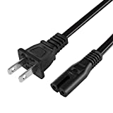 AC Power Cord for Sony Playstation 4 (PS4) Slim/Playstation 5 (PS5) / Playstation 3 Slim (PS3 Slim/PS3 Super Slim) Game Console, 6 Feet 2 Prong AC Cable Power Supply Cable Replacement, Black