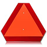 Orange Golf Cart Triangle Sign, Slow Moving Vehicle Sign, Safety Triangle,SMV Sign 60-Mil Thick Aluminum 14"x16" Diamond Grade Reflective for Golf Cart Accessories, UTV (Aluminum)