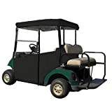 Golf Cart Cover – 3-Sided “Over-The-Top” Cart Cover for EZGO RXV – Drivable Golf Cart Cover Enclosure – Marine Grade Vinyl - Cart Cover – Rear Facing Seat / Utility Box - Black