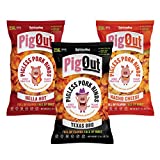 Outstanding Foods Pig Out Crunchies Plant-Based Protein Snacks - Variety Pack: Texas BBQ, Nacho Cheese, Hella Hot - Baked Not Fried - No Gluten, No Soy, No Trans Fat, Non-GMO - 3.5 oz, 3 Pack