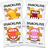 SNACKLINS Plant Based Crisps, Low Calorie Snacks, Vegan, Gluten-Free, Grain-Free, Healthy, Crunchy, Puffed Snack - Variety Pack, 0.9oz (Pack of 12)