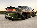 Authority Motorsport Rear Diffuser 8 Piece Kit V2 Compatible with Dodge Charger V8 Engine 2017-2023 Non-Widebody