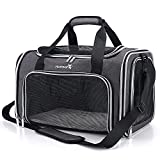 Hafmall Soft-Sided Carriers for Puppy & Medium Cat, Airline Approved Portable Pet Carrier Bag, Foldable Travel Carrier for Small Dogs and Cats