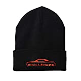 Beany Hats for Men Embroidered 2008-15 Dodge Challenger Red Crochet Stretchy Cap