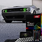 OPT7 Aura DRL Halo Light Kit for 08-22 Dodge Challenger w/Wireless Remote, 16+ Smart-Color Spectrum, Demon Eye, Angel Eye, Headlight Accessories, Easy Installation