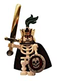 Skeleton King - LEGO Castle Minifigure with Crown, Sword and Shield