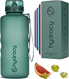 Hydracy Water Bottle with Time Marker -Large 2Liter 64oz BPA Free Water Bottle -Leak Proof & No Sweat Gym Bottle with Fruit Infuser Strainer -Ideal Gift for Fitness or Sports & Outdoors MoonlightGreen
