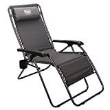 Timber Ridge Zero Gravity Chair Locking Lounge Recliner for Outdoor Beach Patio Camping Support 300lbs, Gray
